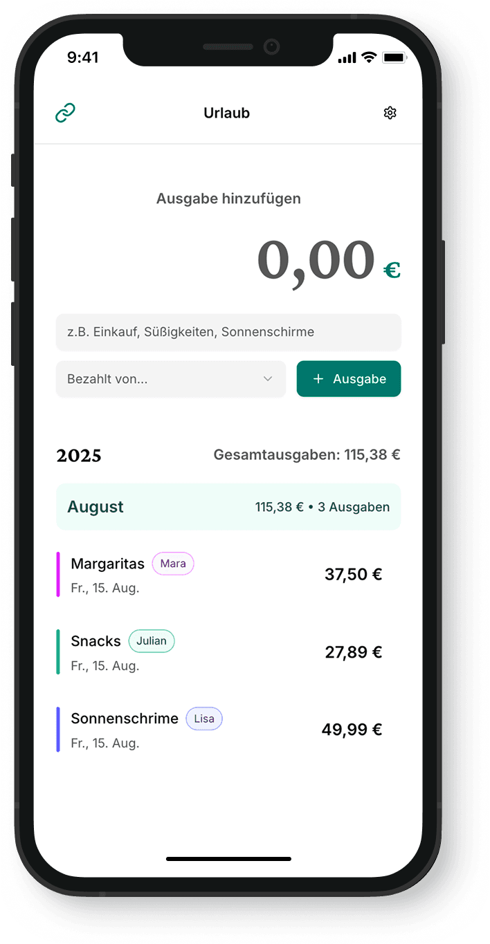 Screenshot of the app